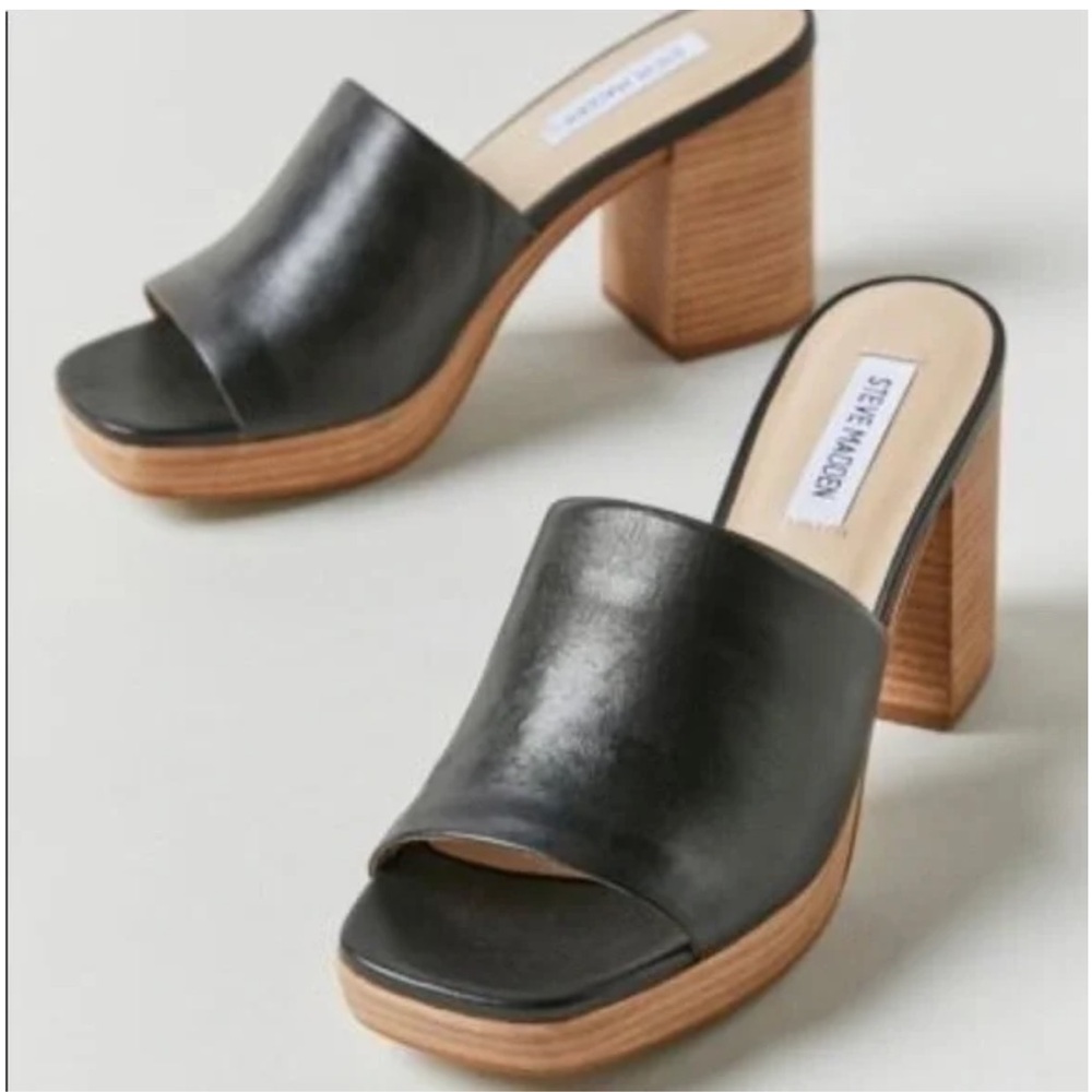 Steve Madden Elda Black Women's Platform Sandals